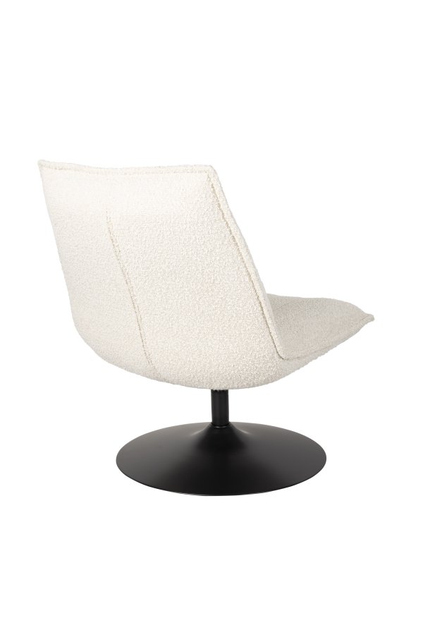WHITE LABEL LIVING Jax loungestol - offwhite bouclé og metal