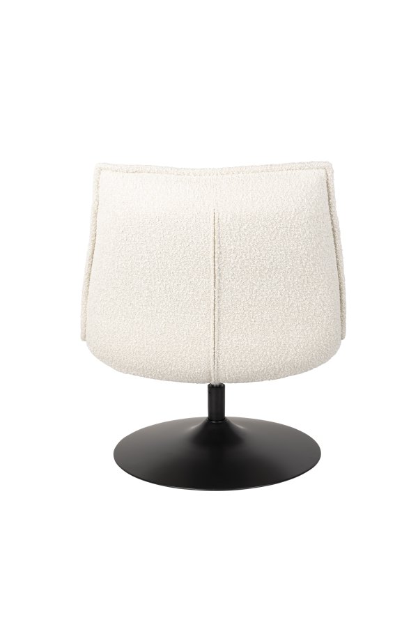 WHITE LABEL LIVING Jax loungestol - offwhite bouclé og metal
