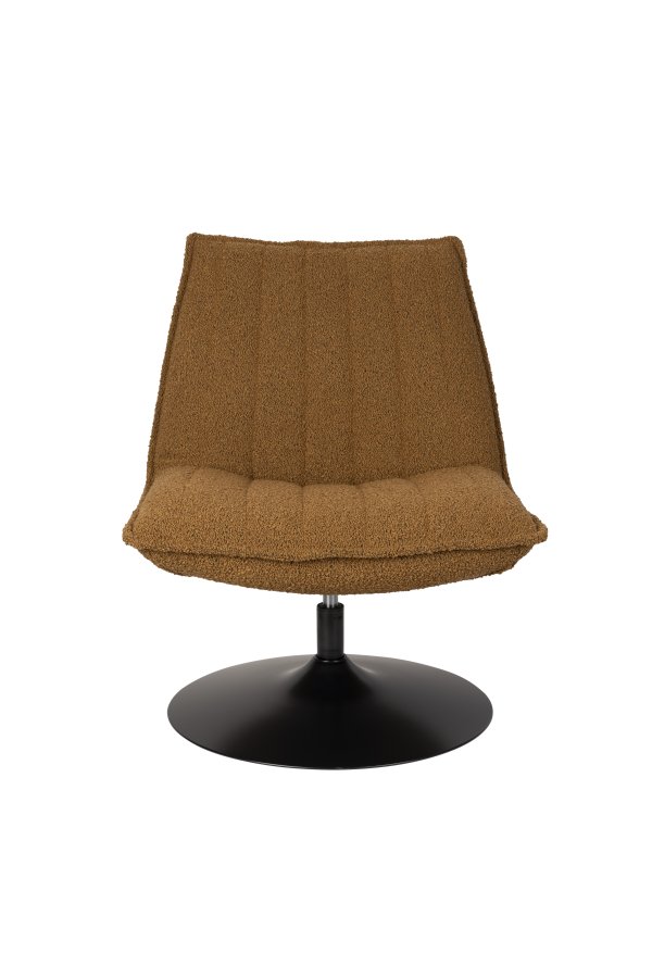 WHITE LABEL LIVING Jax loungestol - okker bouclé og metal