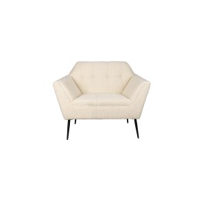 DUTCHBONE Kate loungestol, m. armln - beige bouclé polyester og sort jern