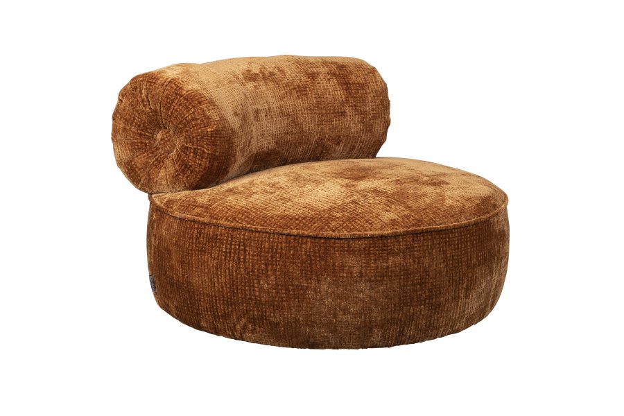 DUTCHBONE Tilbury drejestol - brndt orange polyester og metal