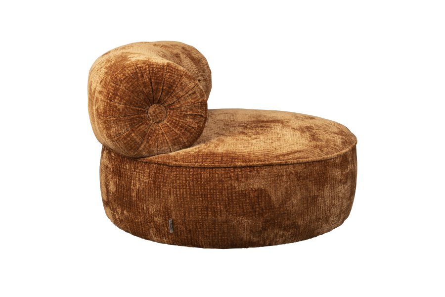 DUTCHBONE Tilbury drejestol - brndt orange polyester og metal