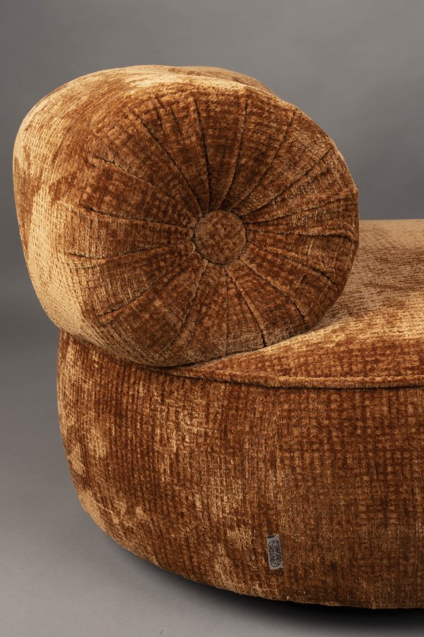 DUTCHBONE Tilbury drejestol - brndt orange polyester og metal