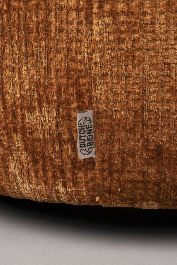 DUTCHBONE Tilbury drejestol - brndt orange polyester og metal