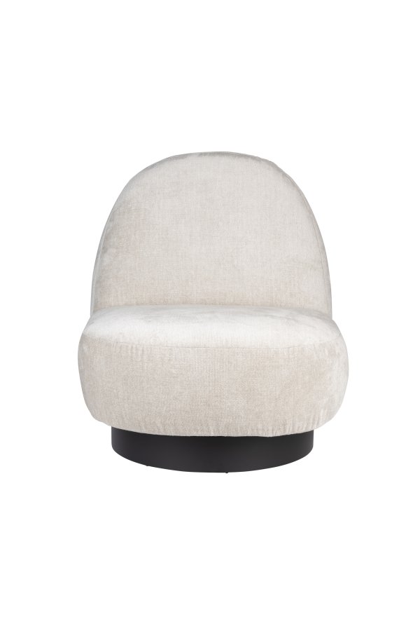 ZUIVER Eden drejestol - sand polyester og sort stl