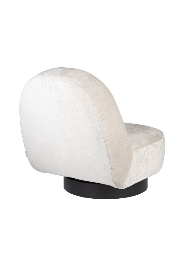 ZUIVER Eden drejestol - sand polyester og sort stl