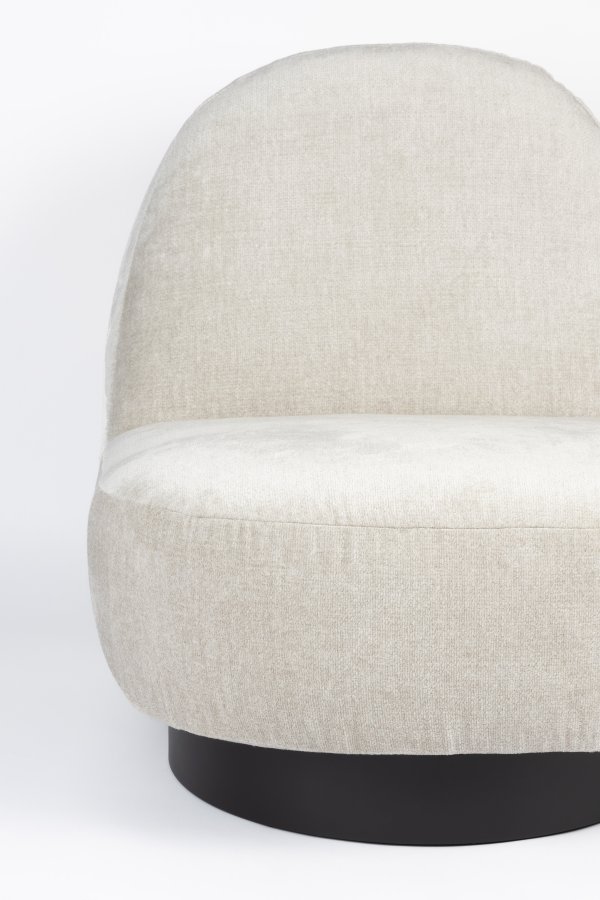 ZUIVER Eden drejestol - sand polyester og sort stl