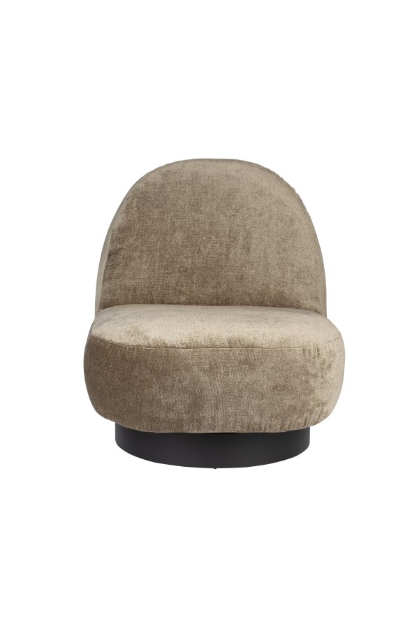 ZUIVER Eden drejestol - mosgrn polyester og sort stl