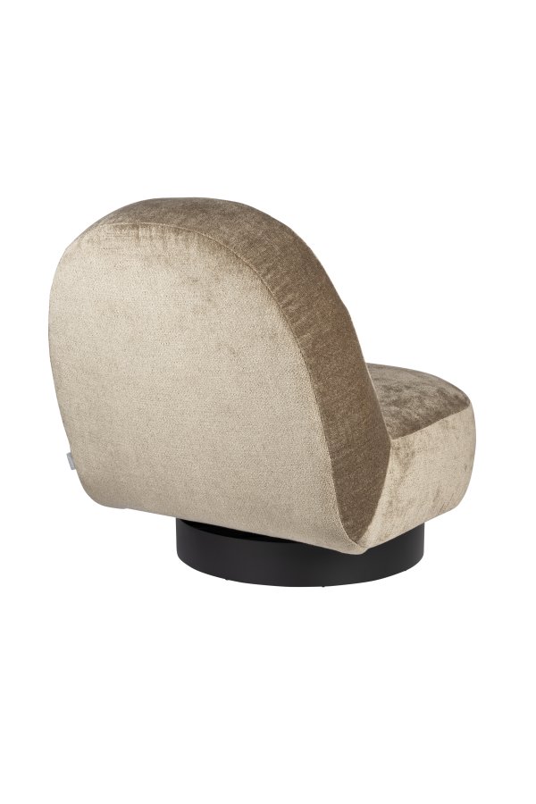 ZUIVER Eden drejestol - mosgrn polyester og sort stl