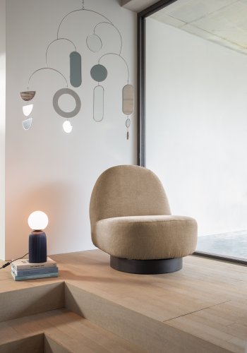 ZUIVER Eden drejestol - mosgrn polyester og sort stl