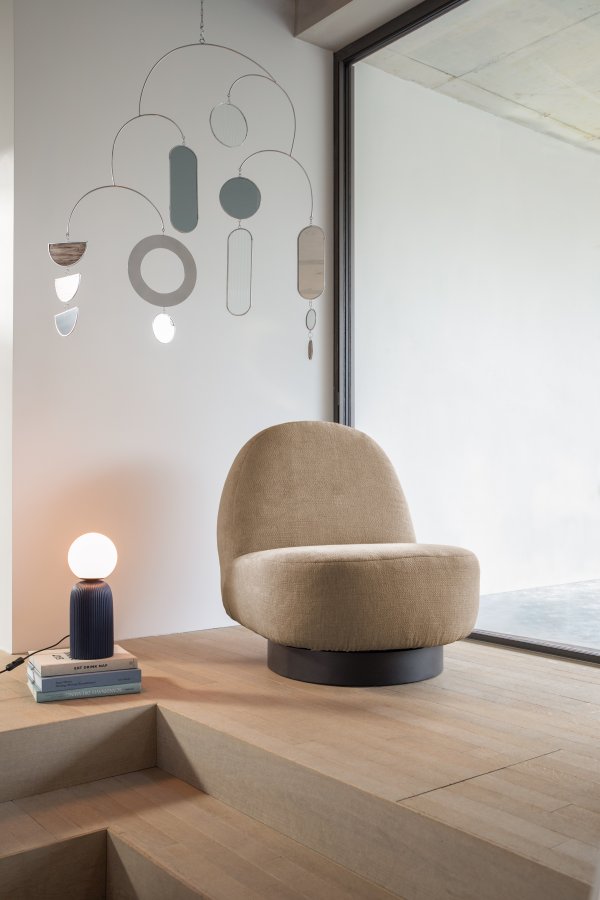 ZUIVER Eden drejestol - mosgrn polyester og sort stl