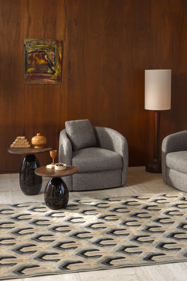 DUTCHBONE Boho loungestol, m. armln - gr akryl/polyester