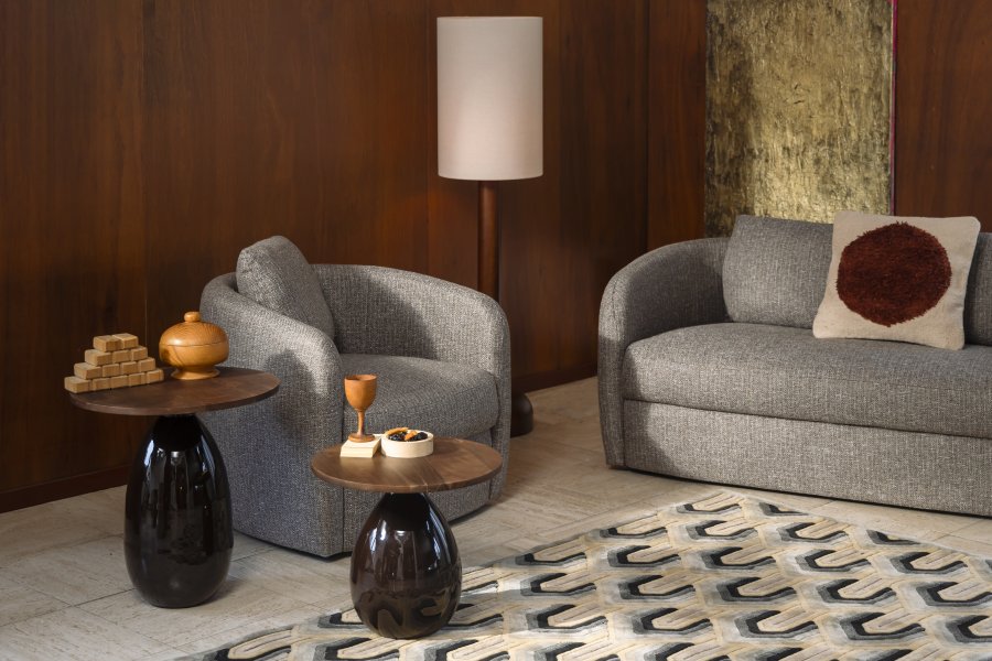 DUTCHBONE Boho loungestol, m. armln - gr akryl/polyester