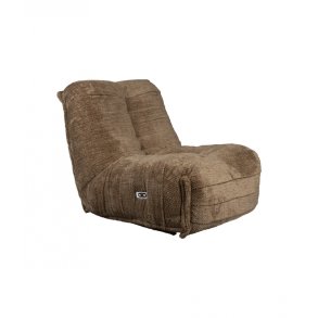 DUTCHBONE Hamilton recliner stol, m. USB-stik - brun polyester og tr