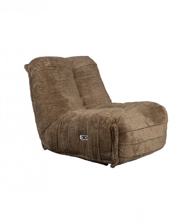 DUTCHBONE Hamilton recliner stol, m. USB-stik - brun polyester og tr
