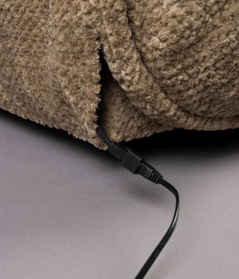 DUTCHBONE Hamilton recliner stol, m. USB-stik - brun polyester og tr