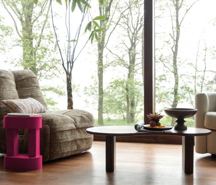 DUTCHBONE Hamilton recliner stol, m. USB-stik - brun polyester og tr