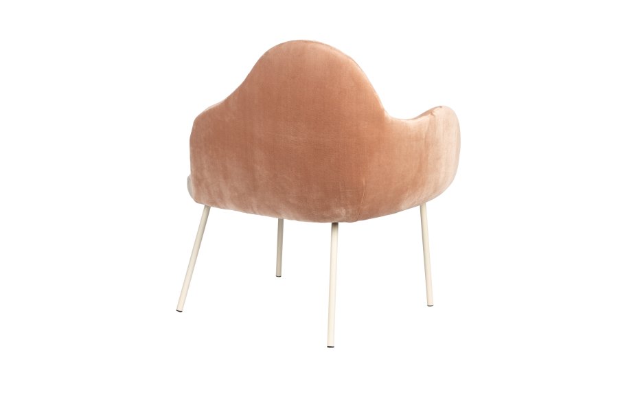 ZUIVER Friuli loungestol - lyserd/beige polyester og beige stl