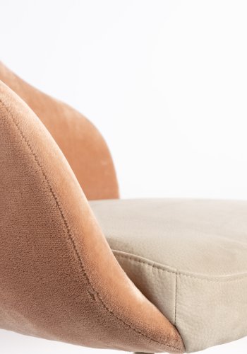 ZUIVER Friuli loungestol - lyserd/beige polyester og beige stl