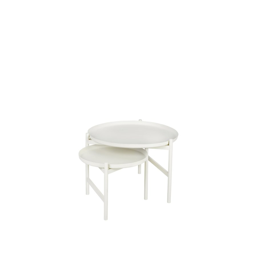 BROSTE COPENHAGEN Turner indskudsborde, rund - off white jern (70)
