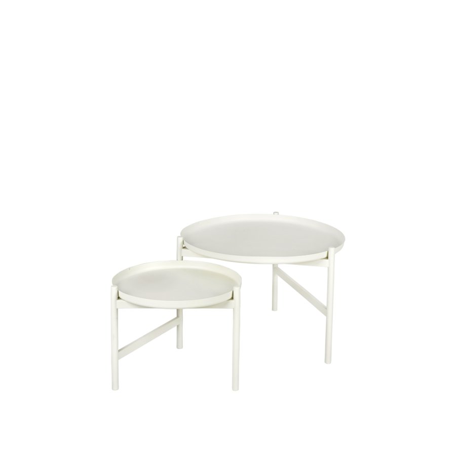 BROSTE COPENHAGEN Turner indskudsborde, rund - off white jern (70)