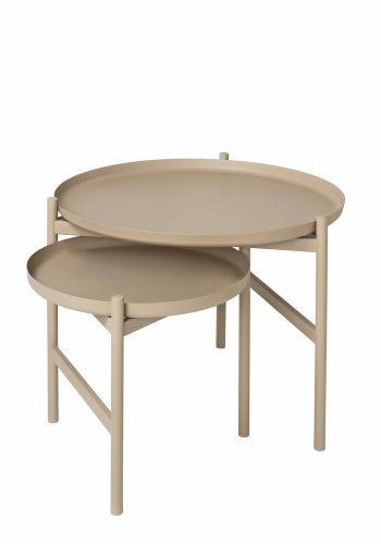 BROSTE COPENHAGEN Turner indskudsborde, rund - beige jern (70)