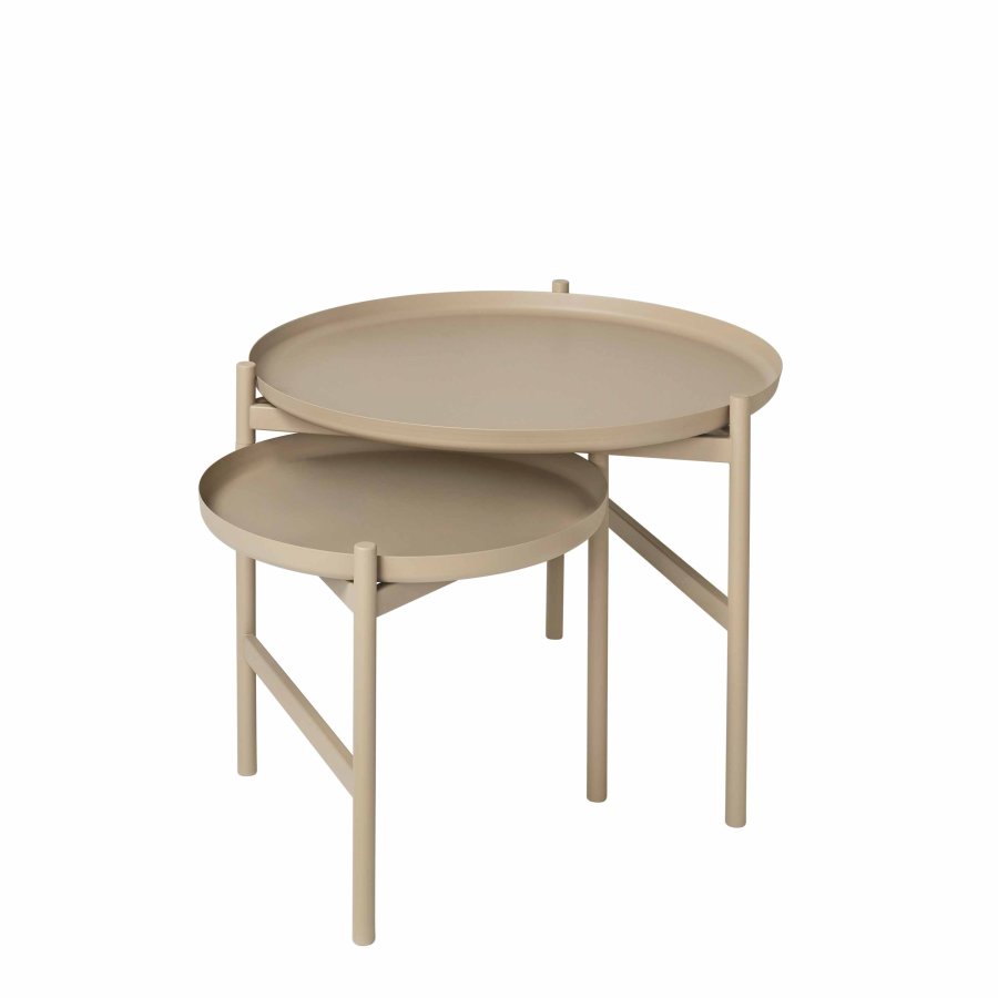 BROSTE COPENHAGEN Turner indskudsborde, rund - beige jern (70)