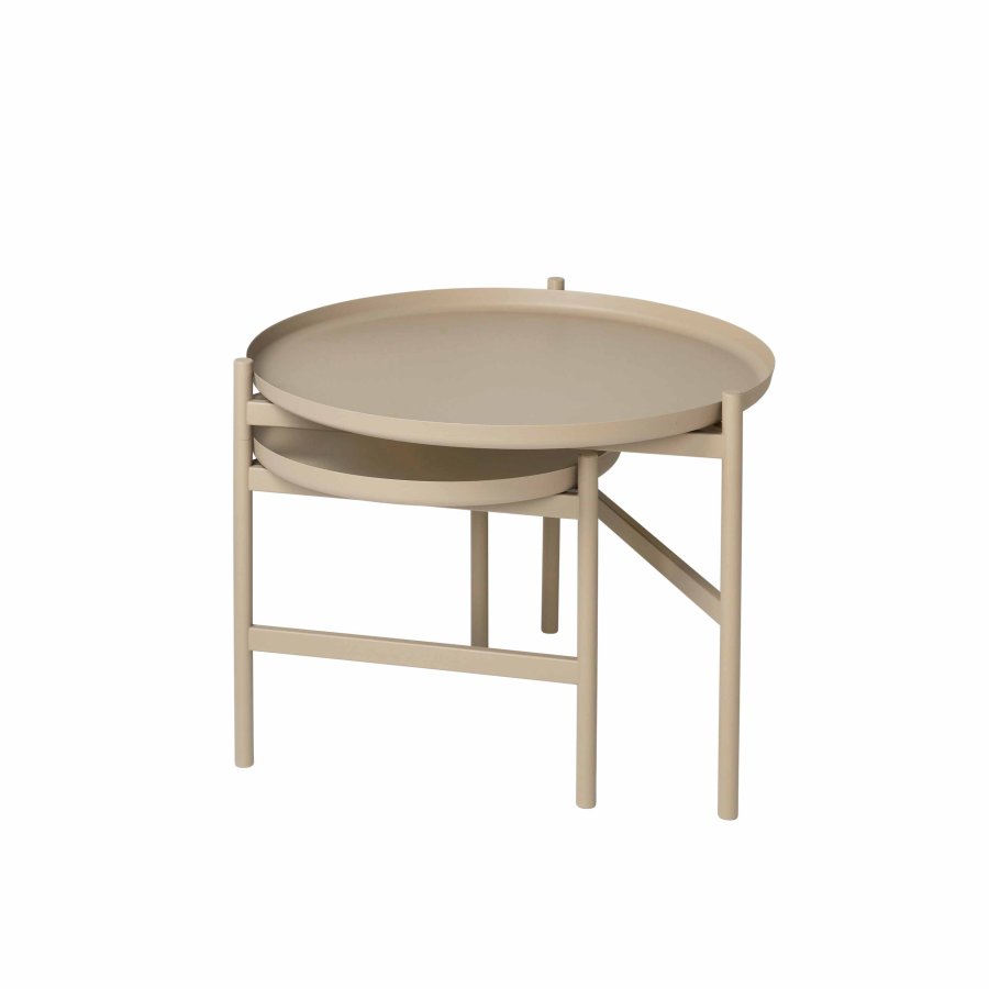 BROSTE COPENHAGEN Turner indskudsborde, rund - beige jern (70)