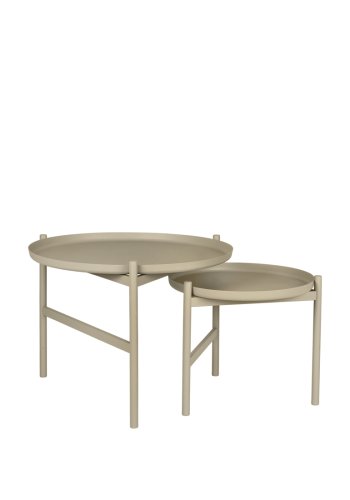 BROSTE COPENHAGEN Turner indskudsborde, rund - beige jern (70)