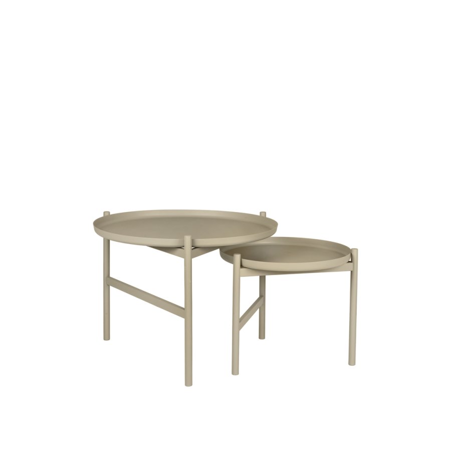 BROSTE COPENHAGEN Turner indskudsborde, rund - beige jern (70)