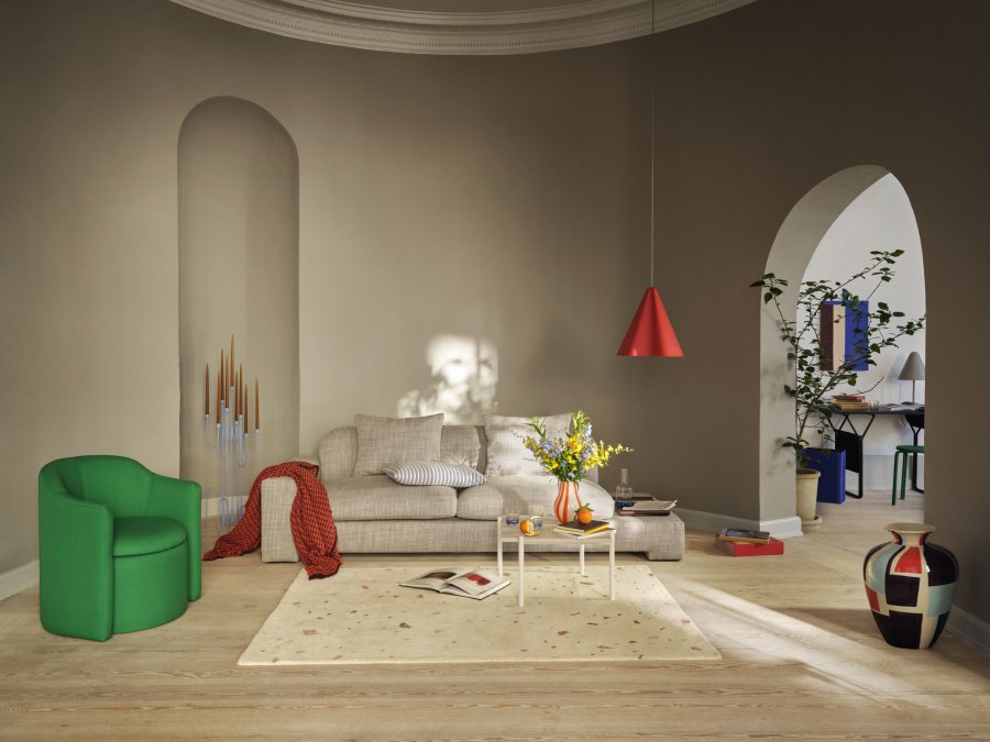 BROSTE COPENHAGEN Bay chaiselong, venstre side - lys beige stof