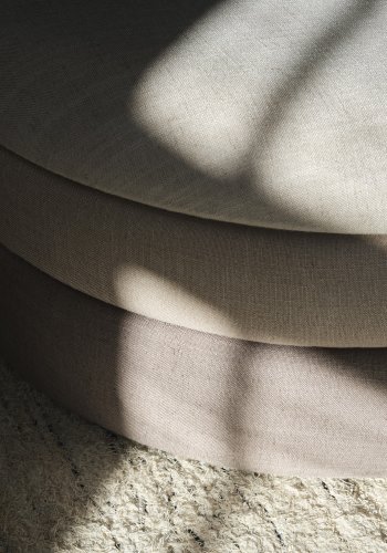 BROSTE COPENHAGEN Pond puf, rund - beige stof (68)