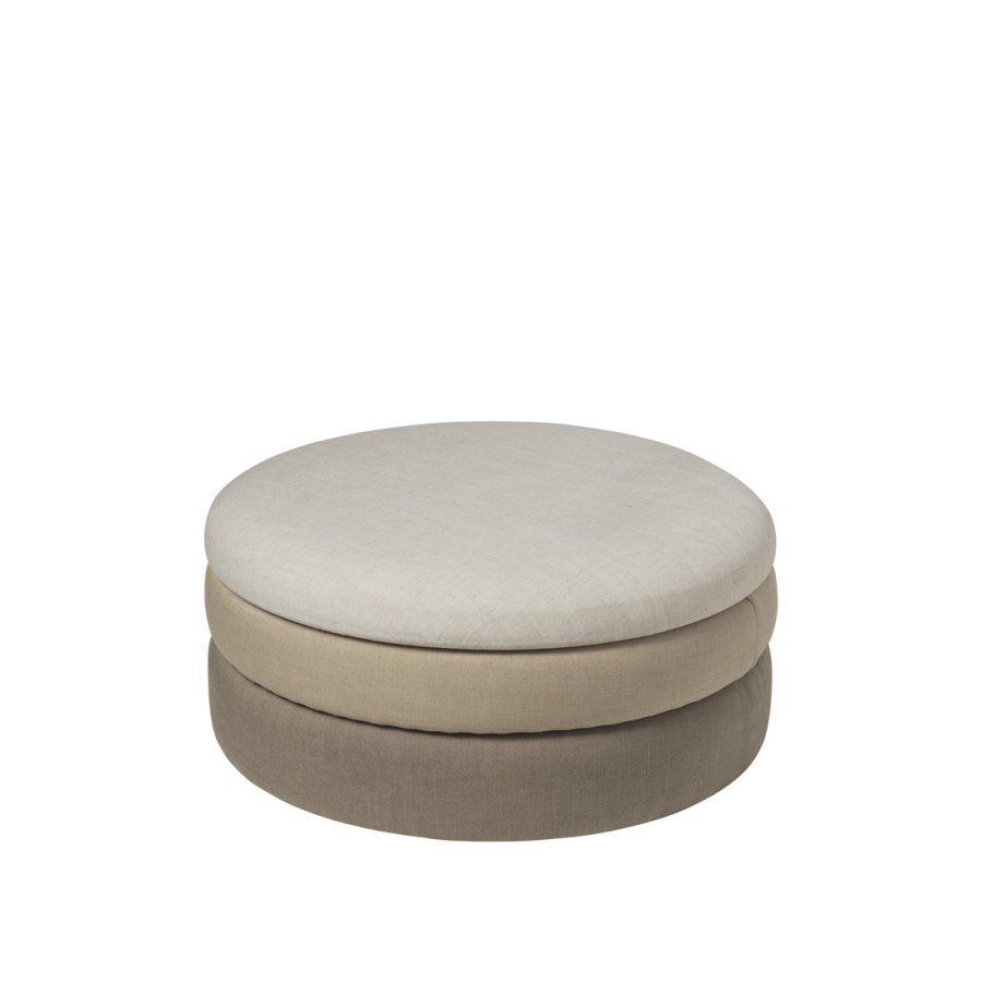 BROSTE COPENHAGEN Pond puf, rund - beige stof (68)
