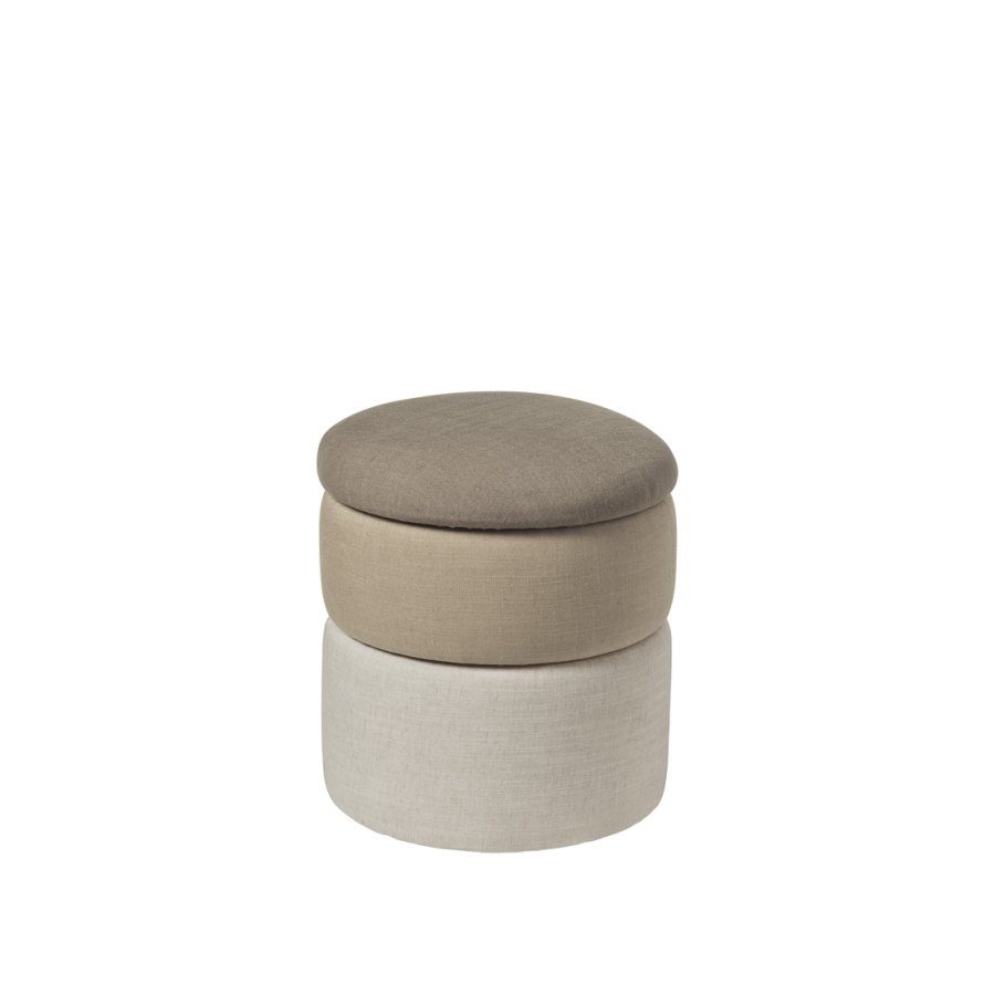BROSTE COPENHAGEN Pond puf, rund - beige stof (38)