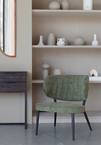 WHITE LABEL LIVING Sanne loungestol - grn gr stof og stl