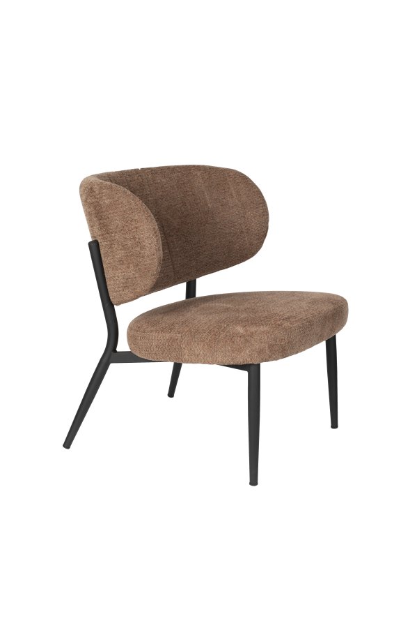 WHITE LABEL LIVING Sanne loungestol - orange gr stof og stl