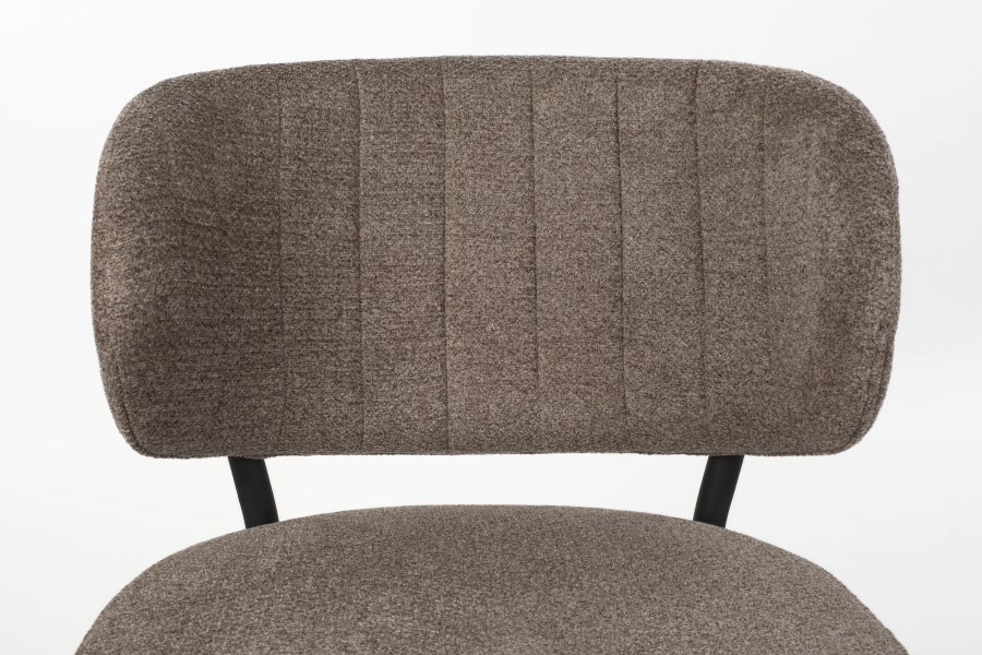 WHITE LABEL LIVING Sanne loungestol - brun stof og stl