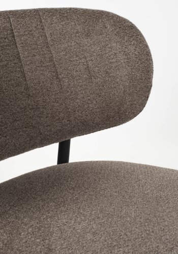 WHITE LABEL LIVING Sanne loungestol - brun stof og stl