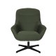 WHITE LABEL LIVING Yuki drejestol, m. armln - grn stof og stl