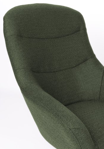 WHITE LABEL LIVING Yuki drejestol, m. armln - grn stof og stl