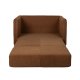 WHITE LABEL LIVING Jopie Loveseat og enkeltseng - brun stof og tr