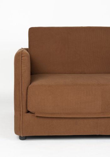 WHITE LABEL LIVING Jopie Loveseat og enkeltseng - brun stof og tr