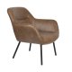 WHITE LABEL LIVING Dude loungestol, m. armln - vintage brun PU og stl
