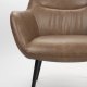 WHITE LABEL LIVING Dude loungestol, m. armln - vintage brun PU og stl