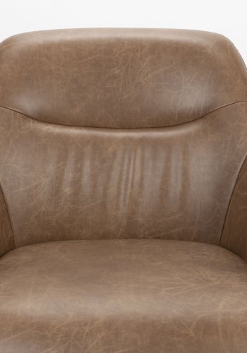 WHITE LABEL LIVING Dude loungestol, m. armln - vintage brun PU og stl