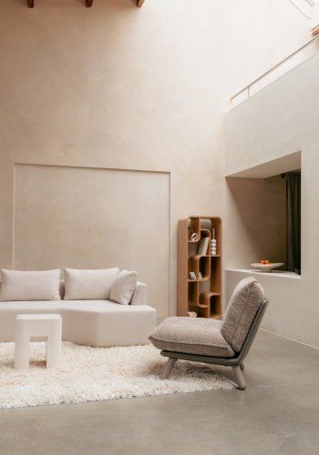 ZUIVER Lazy Sack loungestol - beige/gr polyester/bgetr