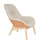 WHITE LABEL LIVING Duke loungestol, m. armln - beige polyester, lysebrun polypropylenplast, bg