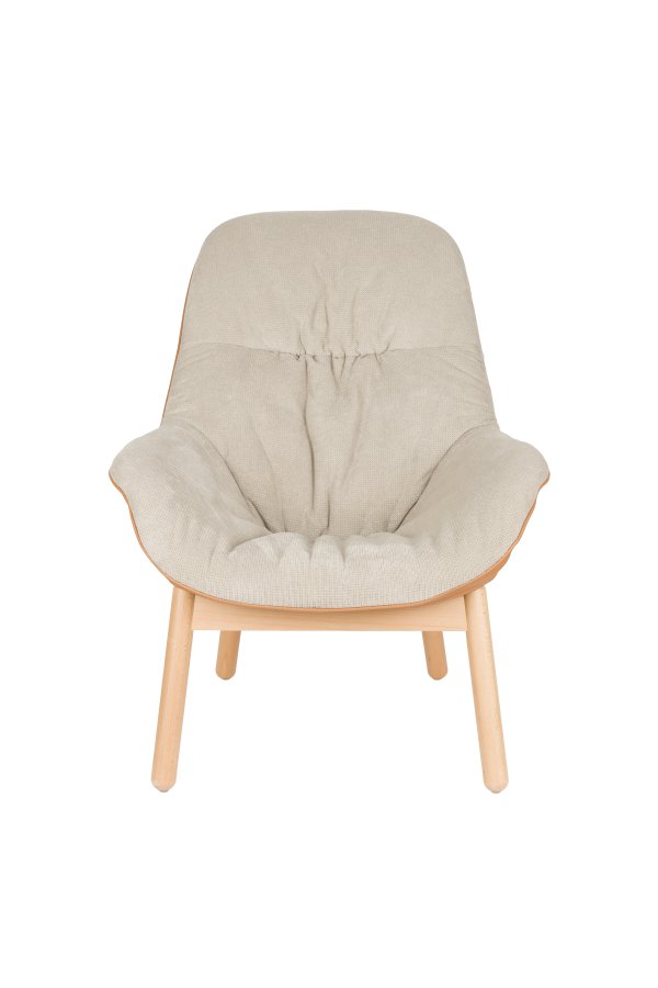 WHITE LABEL LIVING Duke loungestol, m. armln - beige polyester, lysebrun polypropylenplast, bg