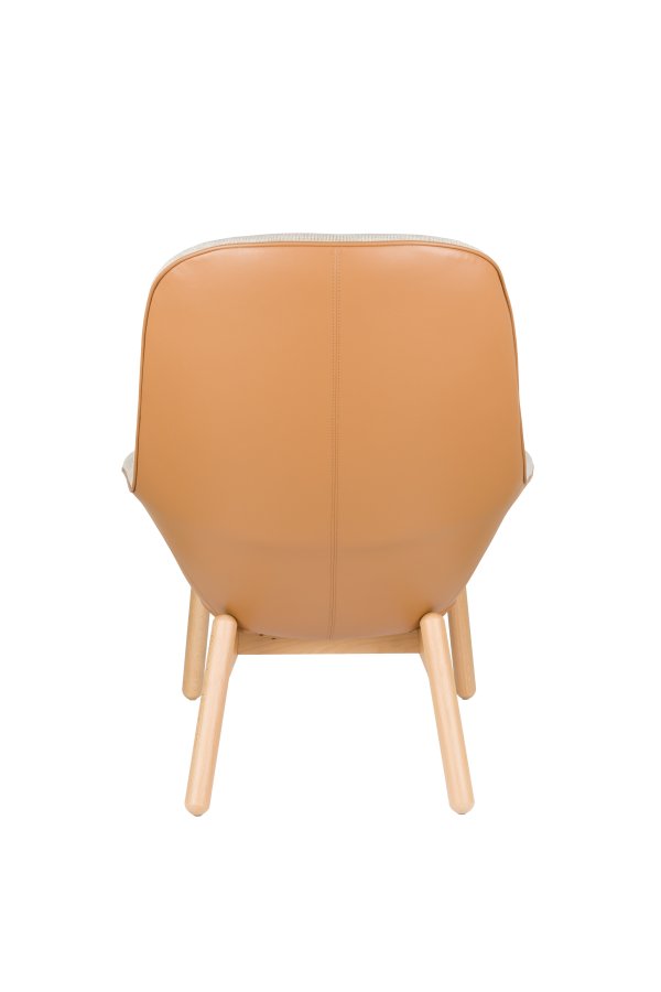 WHITE LABEL LIVING Duke loungestol, m. armln - beige polyester, lysebrun polypropylenplast, bg