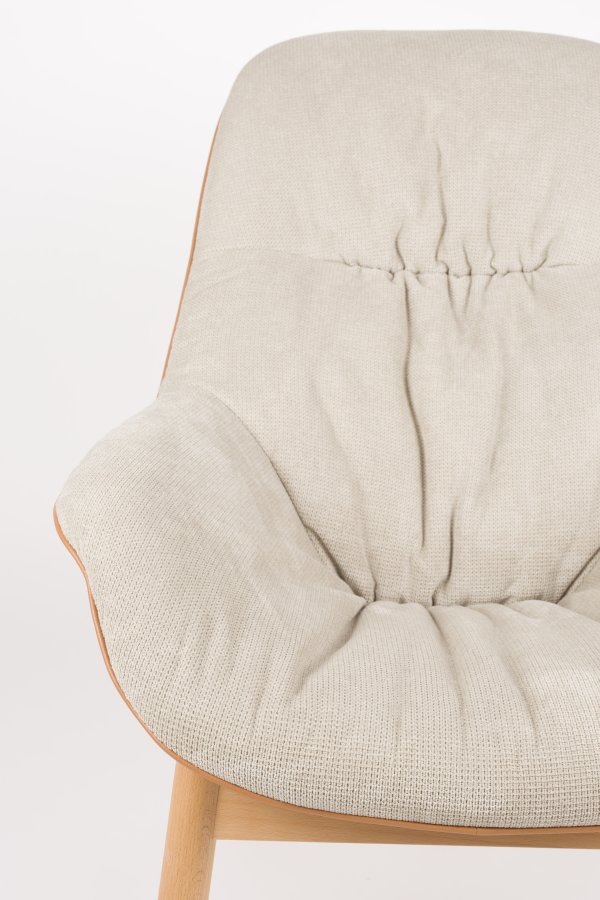 WHITE LABEL LIVING Duke loungestol, m. armln - beige polyester, lysebrun polypropylenplast, bg